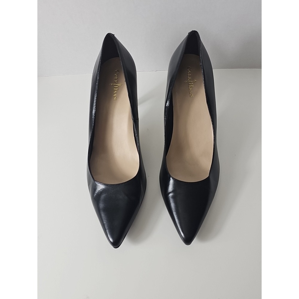 COLE HAAN Black Leather Pointed Toe High Heels  Shoes Women's Size 7.5B‎ - Picture 11 of 15